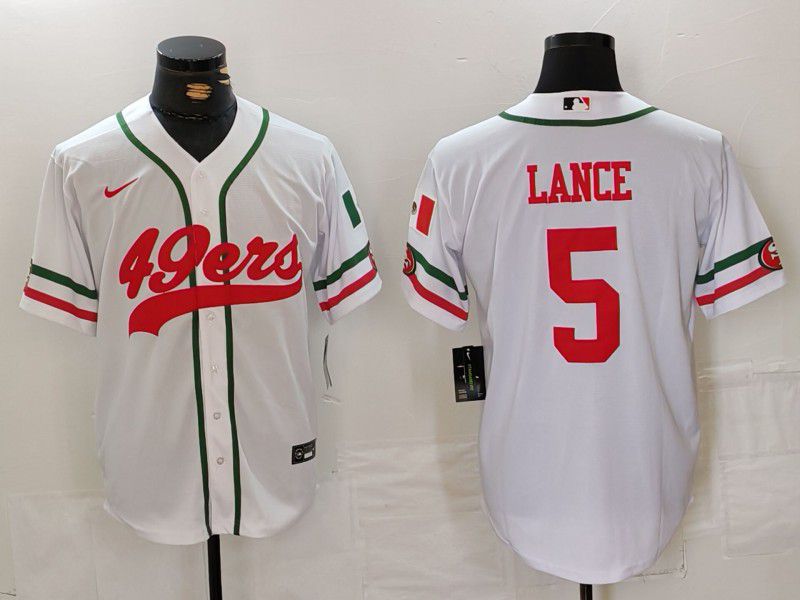 Men San Francisco 49ers #5 Lance White Joint Name 2024 Nike Limited NFL Jersey style 1->san francisco 49ers->NFL Jersey